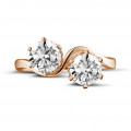 1.50 Karat Diamant Toi & Moi Ring aus Rotgold