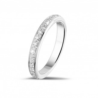 Ehering Damen - 0.55 Karat Diamant Memoire Ring (rundherum besetzt) aus Weißgold