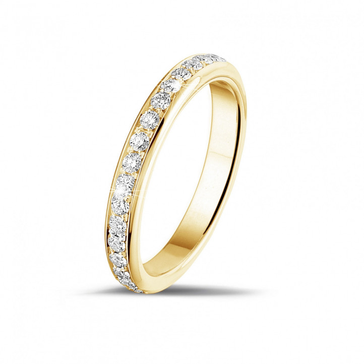 0.55 Karat Diamant Memoire Ring (rundherum besetzt) aus Gelbgold