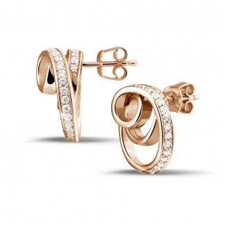 Ohrringe - 1.30 Karat Diamant Design Ohrringe aus Rotgold