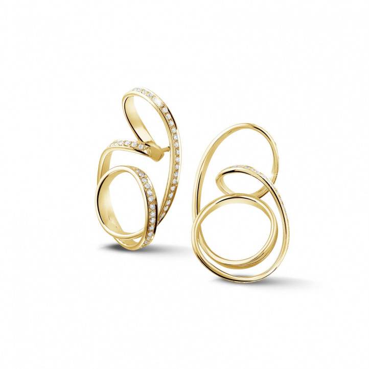1.50 Karat Diamant Design Ohrringe aus Gelbgold