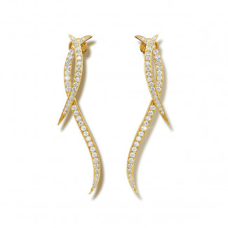 Ohrringe - 1.90 Karat Diamant Design Ohrringe aus Gelbgold