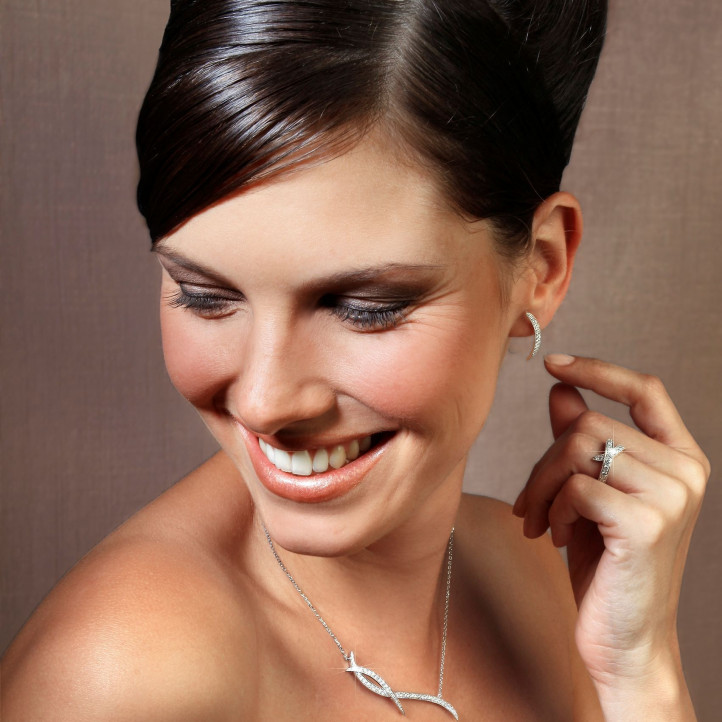 0.36 Karat Diamant Design Ohrringe aus Weißgold
