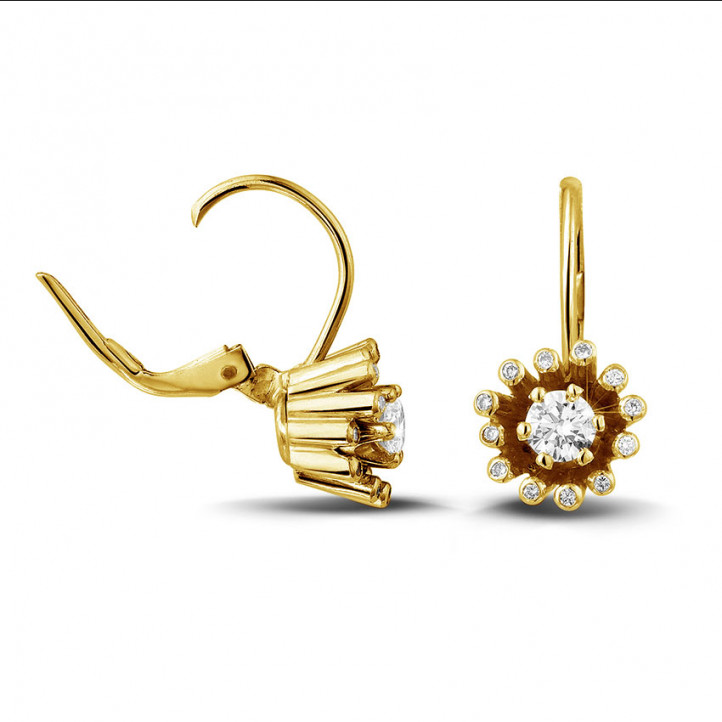 0.50 Karat Diamant Design Ohrringe aus Gelbgold