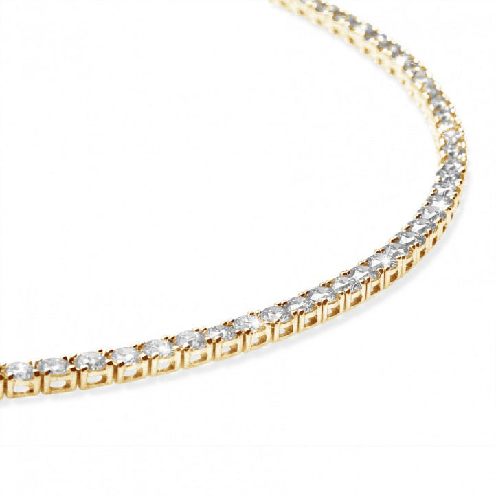 14.60 Karat Diamant Riviere Halskette aus Gelbgold