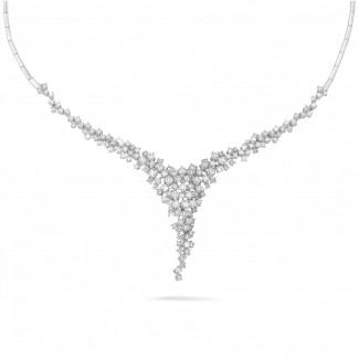 Halsketten - 5,90 Karat Diamant Halskette aus Weißgold