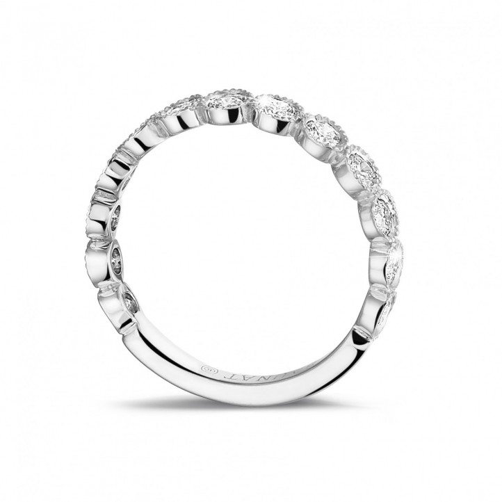 0.70 Karat Diamant Kombination Memoire Ring aus Weißgold