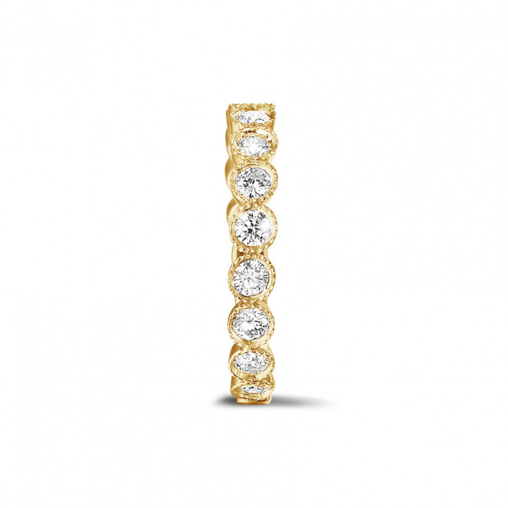 0.70 Karat Diamant Kombination Memoire Ring aus Gelbgold