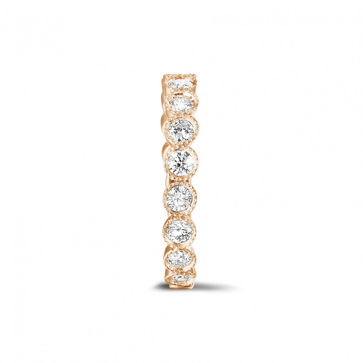 0.70 Karat Diamant Kombination Memoire Ring aus Rotgold
