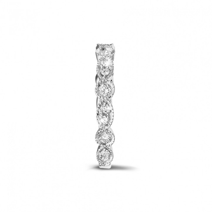 0.30 Karat Diamant Kombination Memoire Ring aus Weißgold im Marquise Design