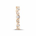 0.50 Karat Diamant Kombination Memoire Ring aus Rotgold mit tropfenförmigem Design