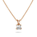 1.00 Karat Solitär Anhänger aus Rotgold mit Prinzessdiamant