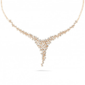 Hochzeitsschmuck - 5.90 Karat Diamant Halskette aus Rotgold