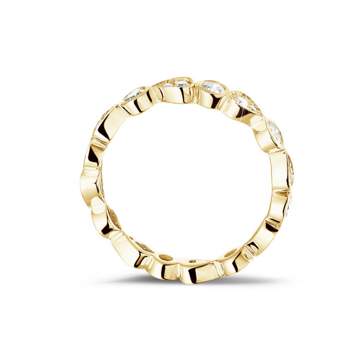 0.50 Karat Diamant Kombination Memoire Ring aus Gelbgold mit tropfenförmigem Design