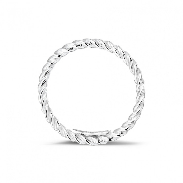 Gedrehter Kombination Ring aus Weißgold