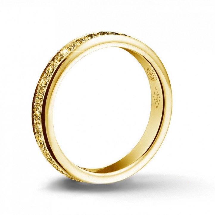 0.68 Karat Memoire Ring (rundherum besetzt) aus Gelbgold mit gelben Diamanten