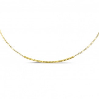 Halsketten - 0.30 Karat feine Halskette aus Gelbgold mit gelben Diamanten