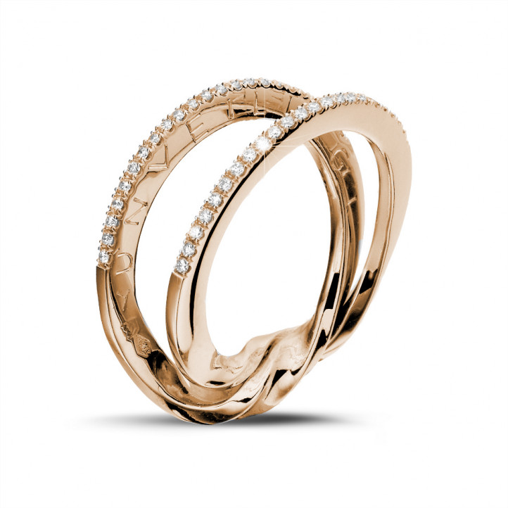 0.26 Karat Diamant Design Ring aus Rotgold