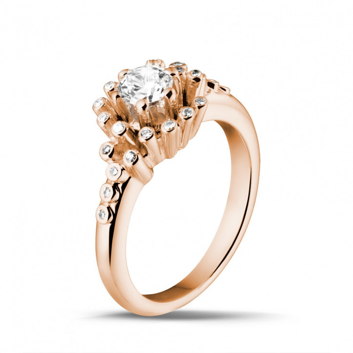 0.50 Karat Diamant Design Ring aus Rotgold