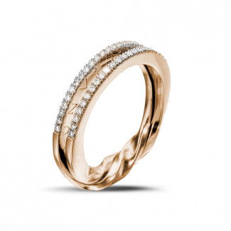 Pas-de-Deux - 0.26 Karat Diamant Design Ring aus Rotgold