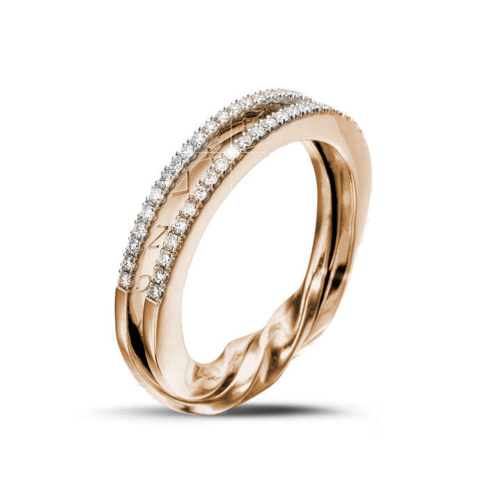 0.26 Karat Diamant Design Ring aus Rotgold