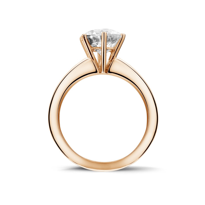 2.00 Karat Diamant Solitärring aus Rotgold mit sechs Krappen
