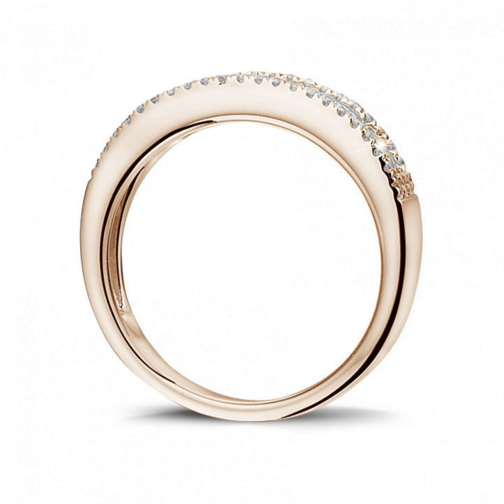 0.25 Karat Ring aus Rotgold mit schwebendem runden Diamant