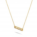 0.30 Karat Halskette aus Gelbgold mit schwebendem runden Diamant