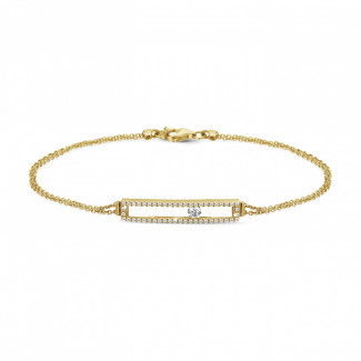 0.30 Karat Armband aus Gelbgold mit schwebendem runden Diamant