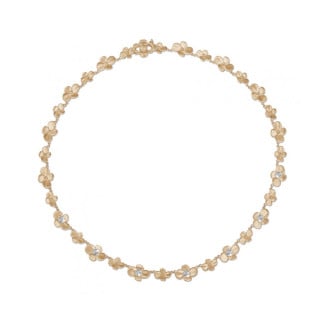 Halsketten - 0.45 Karat Diamant Design Blumenhalskette aus Rotgold