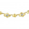 0.45 Karat Diamant Design Blumenhalskette aus Gelbgold