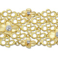0.80 Karat Diamant Design Blumenarmband aus Gelbgold