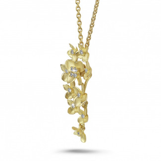 Anhänger Gold - 0.35 Karat Diamant Design Blumenanhänger aus Gelbgold