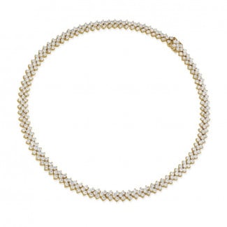 Halsketten - 19.50 Karat Diamant Halskette mit Fischgrätmuster aus Rotgold