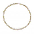 19.50 Karat Diamant Halskette mit Fischgrätmuster aus Gelbgold