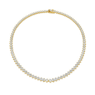Halsketten - 20.10 Karat sich verjüngende Diamant Halskette aus Gelbgold