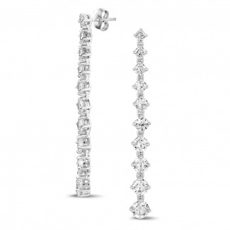 High Jewellery - 5.85 Karat sich verjüngende Diamant Ohrringe aus Weißgold