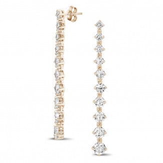 High Jewellery - 5.85 Karat sich verjüngende Diamant Ohrringe aus Rotgold