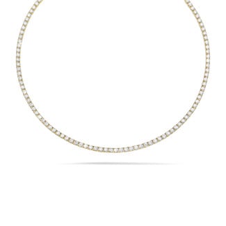 Halsketten - 14.60 Karat Diamant Riviere Halskette aus Gelbgold