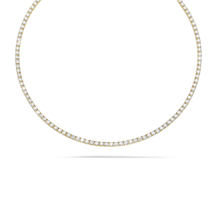 14.60 Karat Diamant Riviere Halskette aus Gelbgold