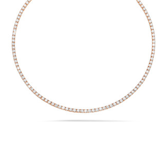 Halsketten - 14.60 Karat Diamant Rivière Halskette aus Rotgold