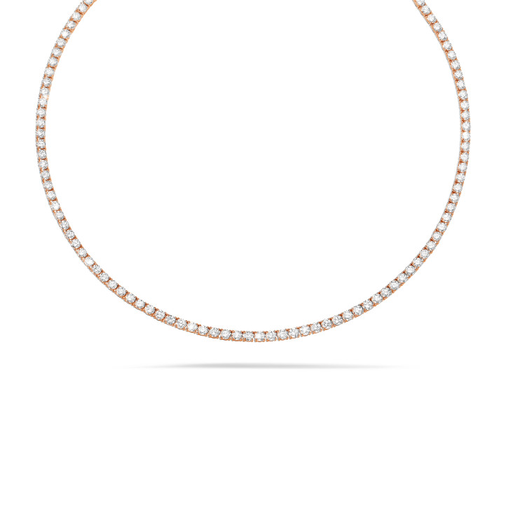 14.60 Karat Diamant Rivière Halskette aus Rotgold