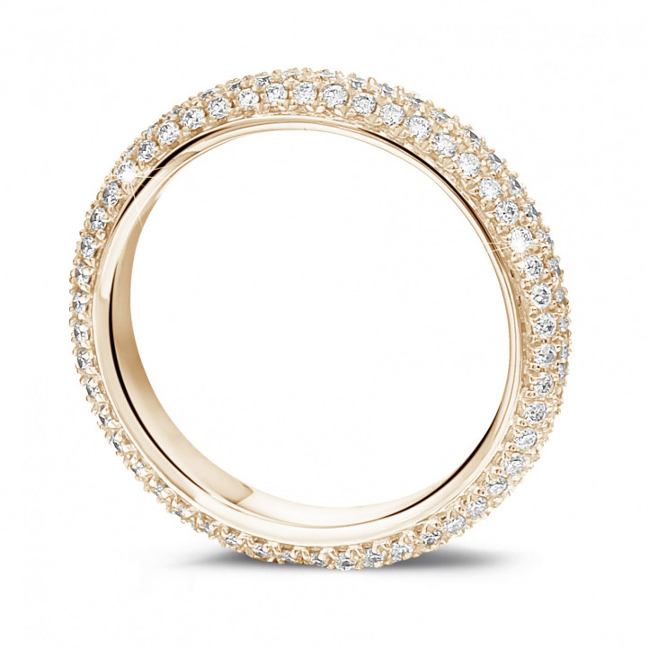 0.85 Karat Diamant Memoire Ring (rundherum besetzt) aus Rotgold
