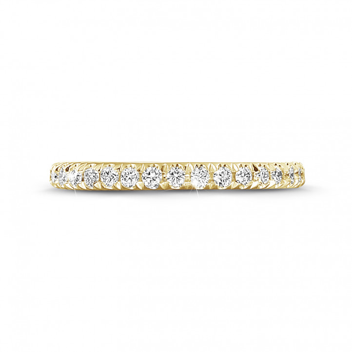 0.55 Karat Memoire Ring (rundherum besetzt) aus Gelbgold mit runden Diamanten