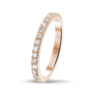 Ringe - 0.55 Karat Memoire Ring (rundherum besetzt) aus Rotgold mit runden Diamanten
