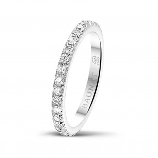 Hochzeit - 0.55 Karat Memoire Ring (rundherum besetzt) aus Weißgold mit runden Diamanten