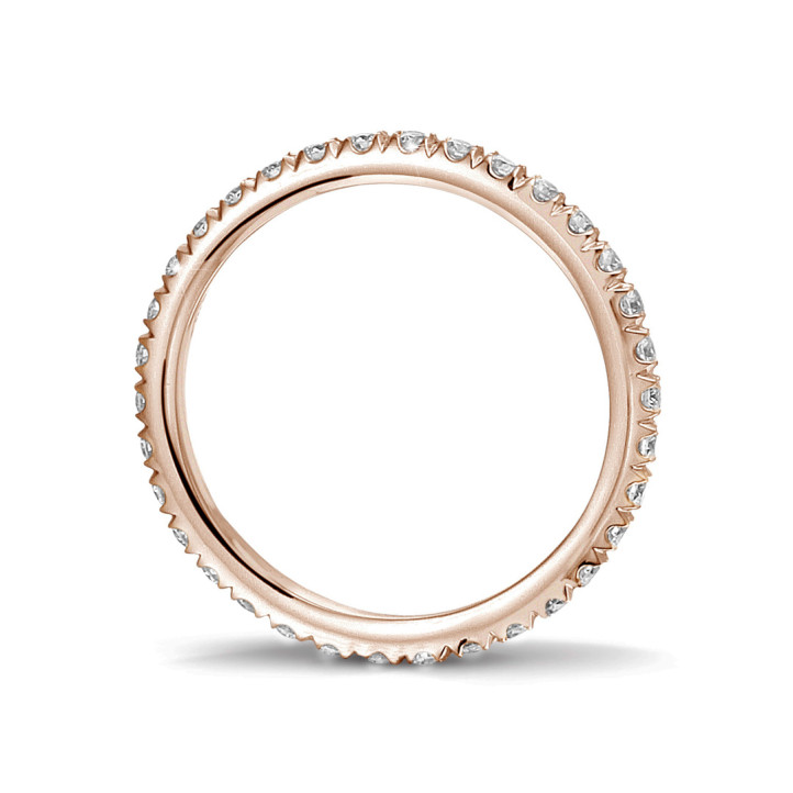 0.55 Karat Memoire Ring (rundherum besetzt) aus Rotgold mit runden Diamanten