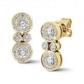 1.00 Karat Diamant Ohrringe aus Gelbgold