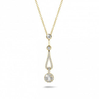 Halsketten - 0.50 Karat Diamant Anhänger aus Gelbgold