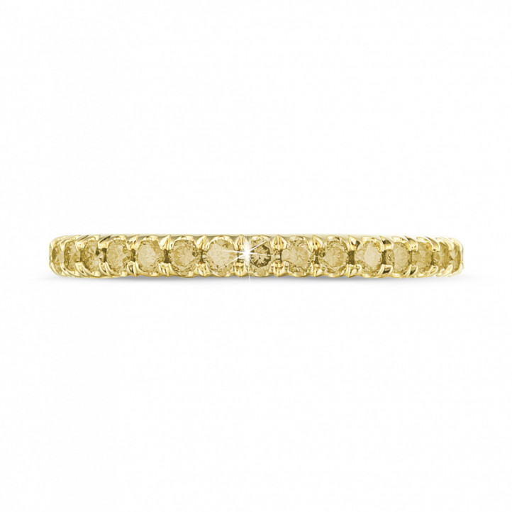 0.55 Karat Memoire Ring (rundherum besetzt) aus Gelbgold mit gelben Diamanten